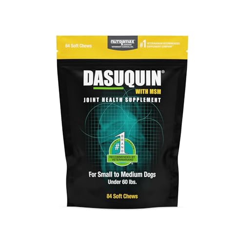Nutramax Laboratories Dasuquin with MSM Joint Health Supplement for Small to Medium Dogs - With Glucosamine, MSM, Chondroitin, ASU, Boswellia Serrata Extract, and Green Tea Extract, 84 Soft Chews - Small/Medium Dog (Under 60 lbs)