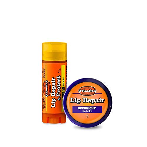 O'Keeffe's Lip Repair SPF15 Lip Balm 4.2g & Lip Repair Overnight 7g (Twin Pack) - SPF (Twin Pack) - Single