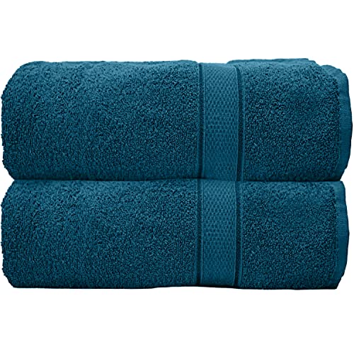 CB CASABELLA 2 Piece Jumbo Bath sheet 100% Combed Cotton Extra Large Bath Towel bale set super Absorbent Soft Jade 2 Pack 90X180 CM Bath-sheets for bathroom - Jade