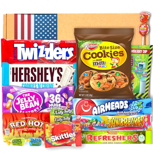 US Candy Box | USA American Candy Box | USA Import | Geschenkbox für Geburtstag | Vatertag | Party | Candy & Bar ®