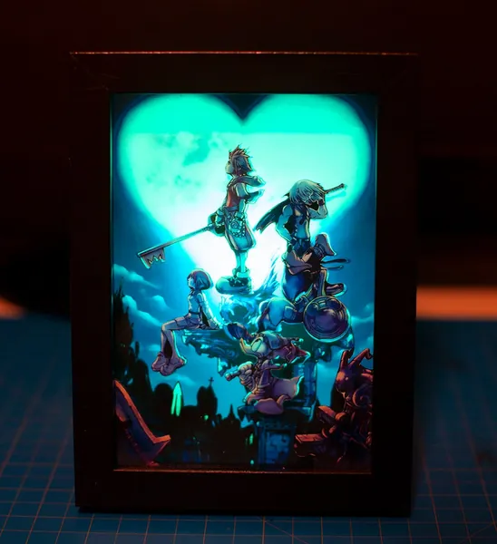 New!! Kingdom Hearts 5x7 Shadowbox Diorama