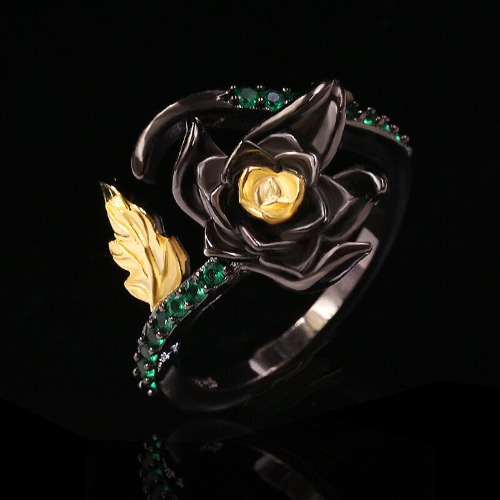 Rose Olivine Brass Women Ring - Brass / 8
