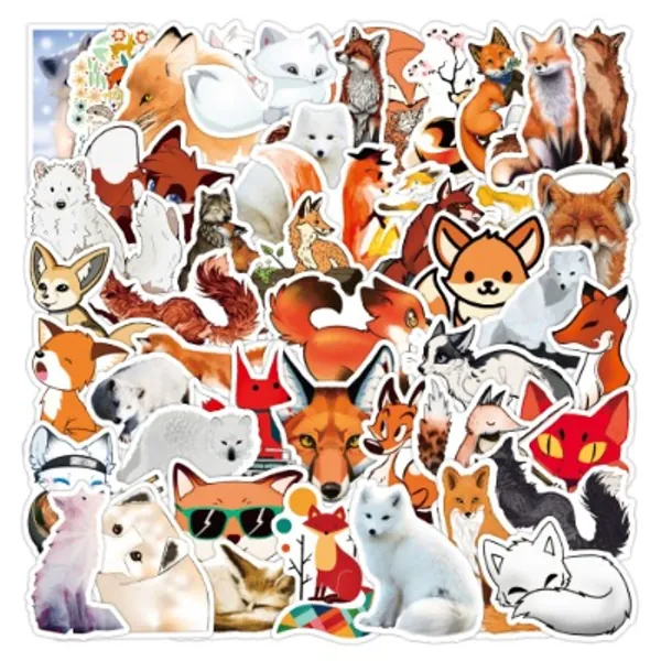 2.98US $ 45% OFF|50PCS Fox Stickers For Skateboard Fridge Guitar Laptop Motorcycle Travel Luggage Cartoon Sticker|Stickers|   - AliExpress