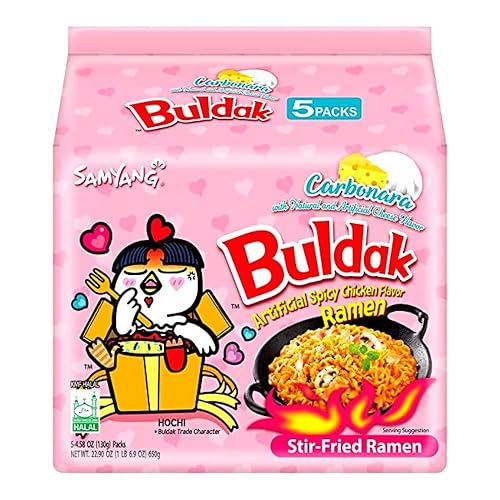 Samyang Hot Chicken Flavour Buldak Ramen Nudeln Carbonara 130g (5 Stück)