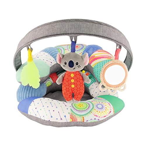 Infantino 3-in-1 Tummy Time, Sit Support & Mini Gym - Removable Toy Arch - Musical Koala Pal, Soothing Leaf Teether & Peek-and-See Mirror - for Babies, 0M+ - Koala w/ Toy Arch