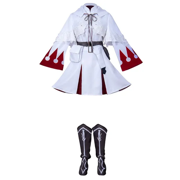 CosplayDiy Women's Dress for White Mage Cosplay - Small