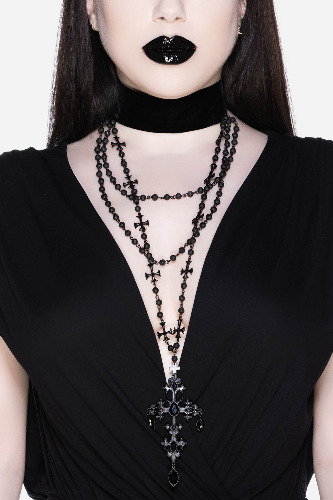 Summon The Night Choker [B] | One Size / Black / 92% Polyester 8% Elastane,  100% Metal Alloy