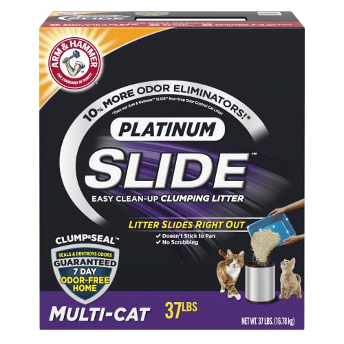 Arm & Hammer Platinum SLIDE Easy Clean, Clumping Litter, Multi-Cat, 37 Lbs - 37 lb