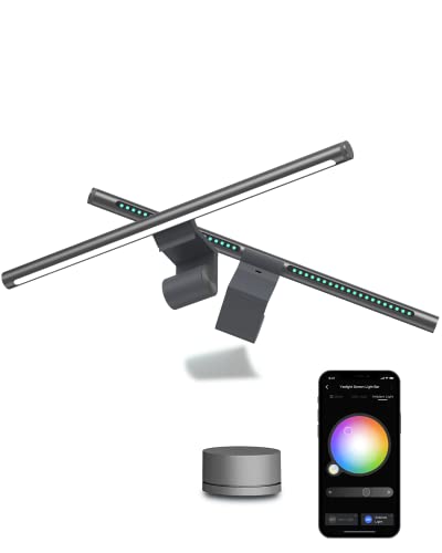 YEELIGHT Monitor Light Bar,Smart Computer Monitor Light with RGB Backlight, Tunable White That Work with Alexa & Google Home, Razer Chroma, USB Powered Lamp for Gaming/Office