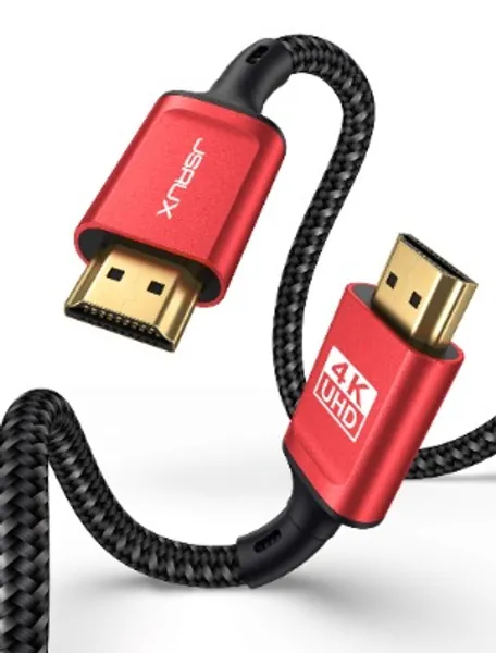 4K HDMI Cable 3M, JSAUX Ultra High Speed 18Gbps HDMI 2.0 Cable Lead Support 4K@60Hz Supports Video UHD 2160P, HD 1080P, Ethernet, 3D Compatible with Fire TV, Apple TV, PlayStation PS4 PS3 PC - Red