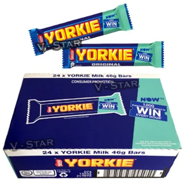 Full Box of Nestle YORKIE Chocolates BAR - 24 Bars Original (Nestle YORKIE Milk BAR 46g)