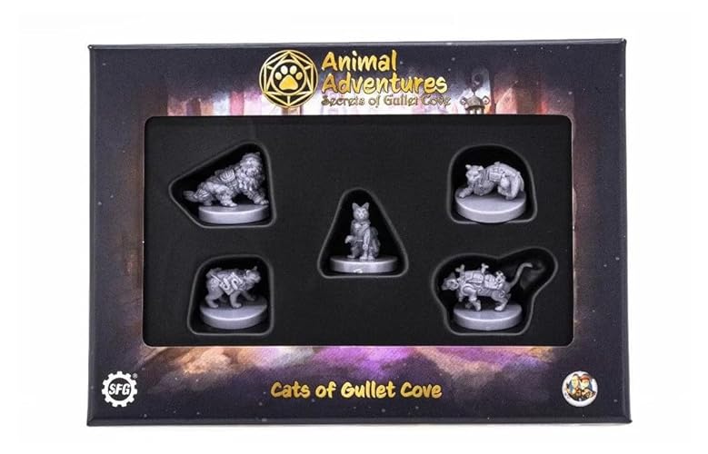 Steamforged Games Animal Adventures: Secrets of Gullet Cove - Cats Roleplaying Miniatures 5E Compatible - Cats of Gullet Cove,