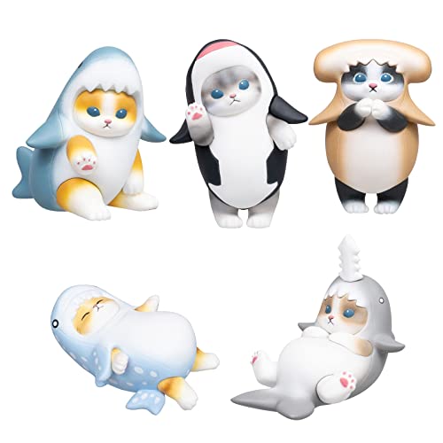 Qualia Mofusand Samenyan Blind Box - Includes 1 of 5 Collectable Mini Cat Figurine - Authentic Japanese Design - Made from Durable Plastic