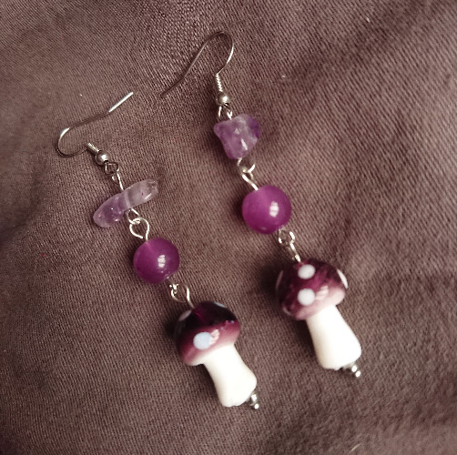 Mushroom earrings - Green