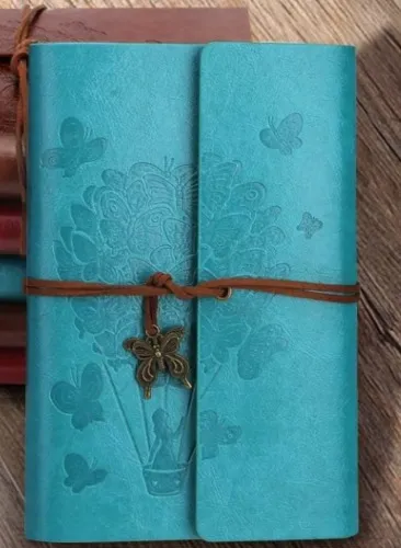 Diario di Viaggio in Pelle, diario di viaggio in pelle ad anelli, taccuino vintage a righe, idea regalo per donne e ragazze (Marrone) - Marrone - A5-9.2×6.5 inch