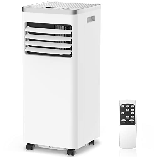 ZAFRO 10,000 BTU Portable Air Conditioners Cools up to 450 Sq.ft, Portable AC Built-in Cool, Dehumidifier, Fan Modes, Room Air Conditioner with Remote Control/Installation Kits, White - 10,000 BTU+Drain Hose - White