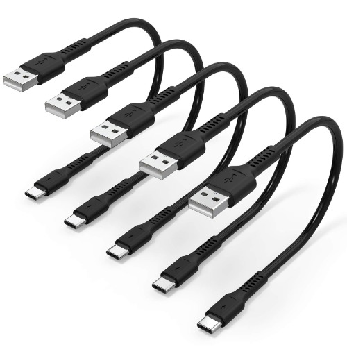 6 inch Short USB C Charging Cord, 5 Pack Durable USB A to USB Type C
