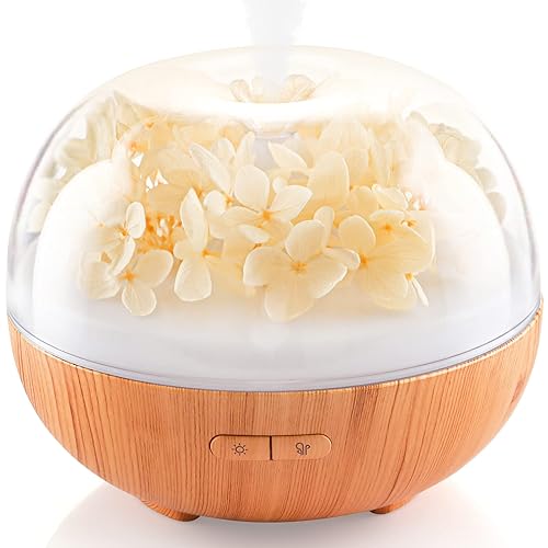 Aromatherapy Essential Oil Diffuser with Ultrasonic Mist Auto Shut-Off Air Humidifier Light for Home Bedroom Office (Yellow) - Beige