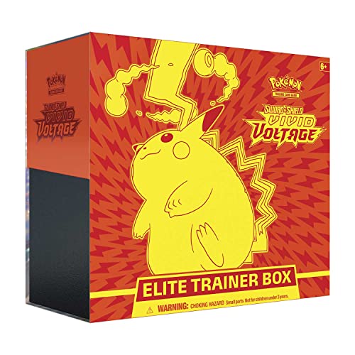 Pokemon Cards: Sword & Shield 4 Vivid Voltage Elite Pikachu - Trainer Box, Multicolor - Single
