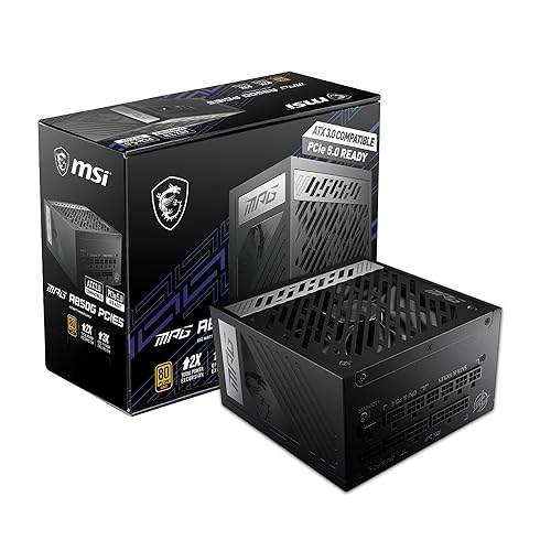 MSI MPG A850G PCIE 5 & ATX 3.0 Gaming Power Supply - Full Modular - 80 Plus Gold Certified 850W - 100% Japanese 105°C Capacitors - Compact Size - ATX PSU - 10 Year Warranty - 850W - MPG A850G PCIE5