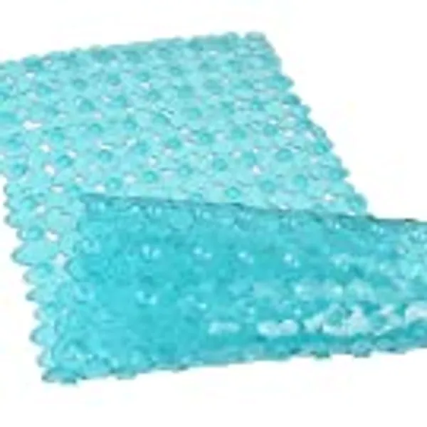 Bathtub Mat Non Slip Pebble Bath Shower Mat with Drain Holes, Suction Cups Mat for Tub 16" W x 35" L, Clear Green