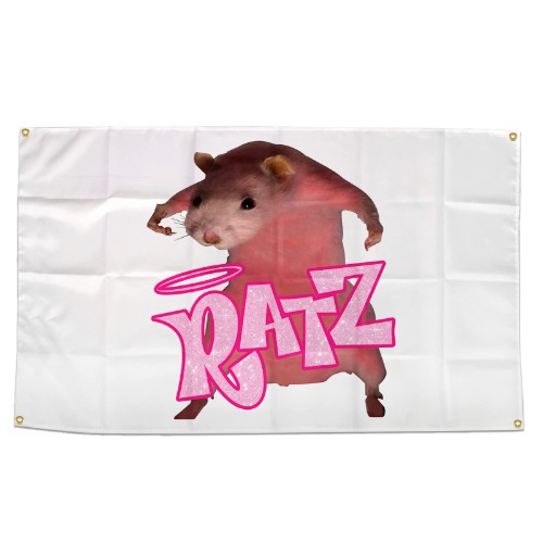 DATZ Pink Mouse Funny Flags 3 * 5 Feet With Four Brass Buttonholes For Hanging Suitable For Indoor University Dormitory Party Tapestry Art poster