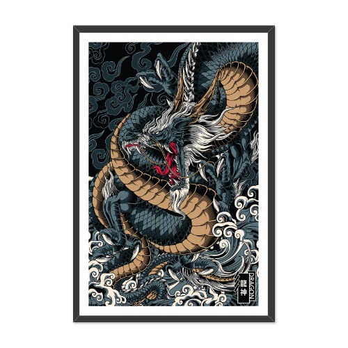 DALIHEBO Japanese Decoration Art Dragon Painting Wall Art canvas Poster Set of 1 Prints UNFRAMED (16x24 inch) - 16.00" x 24.00" $46.31