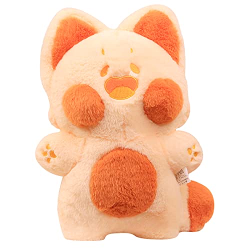 PEACHCAT Cute Cat Plush Pillow Kawaii Cat Stuffed Animal Kitten Plushie for Girls and Boys Yellow 15.7" - Yellow - 15.7 inch