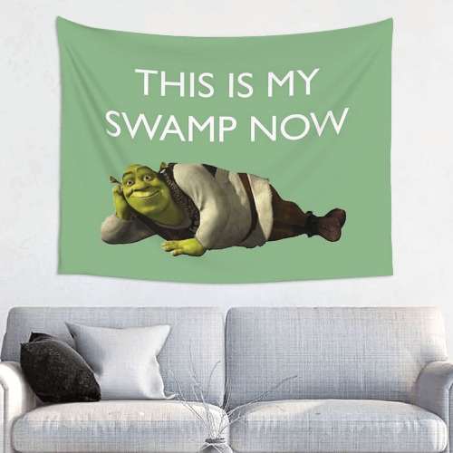 Shrek Tapestry This Is My Swamp Now Design Funny Tapestrys 29x37in Meme Tapestries Wall Hanging Art Poster For Bedroom Living Room - 30x40 shrek1