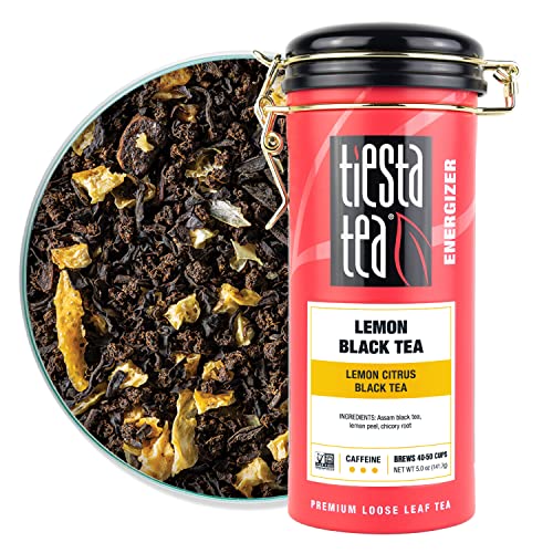 Tiesta Tea - Lemon Black Tea, Lemon Citrus Black Tea, Loose Leaf, Up to 50 Cups, Make Hot or Iced, Caffeinated, 5 Ounce Refillable Tin - Tin - 50 Cups