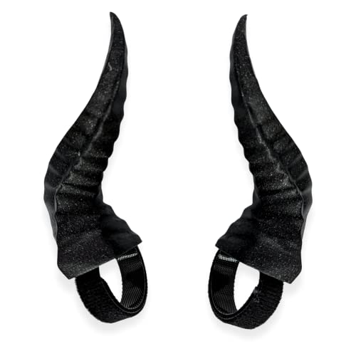 BeamTeam3D Spiky Devil Horns for Headphones - Demon Headphone Attachment in Various Colors with Self Fastener - Cosplay Devil Ears for Gamers and Streamers (Set of 2) (Sparkle Black) - Sparkle Black