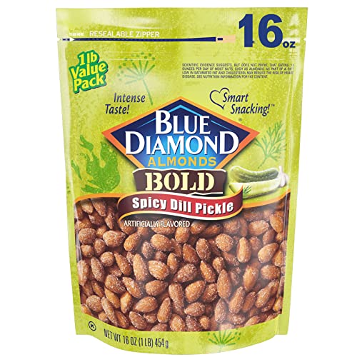 Blue Diamond Almonds, Spicy Dill Pickle, 16oz Bag - BOLD Spicy Dill Pickle - 1 Pound (Pack of 1)