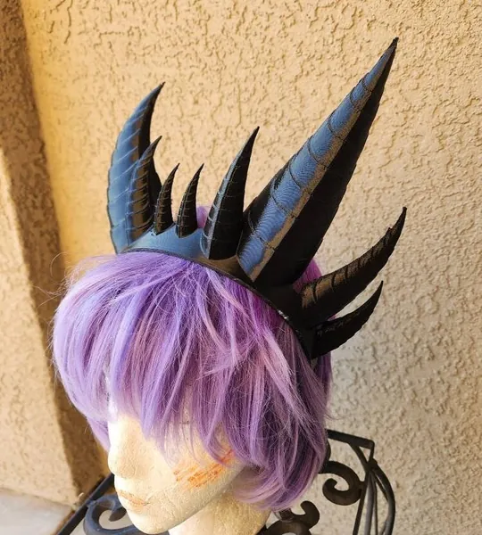 Fantasy Ten Horned Dragon 3d printed horns Dragon crown on headband costume addition dragon comicon fantasy behemoth horns
