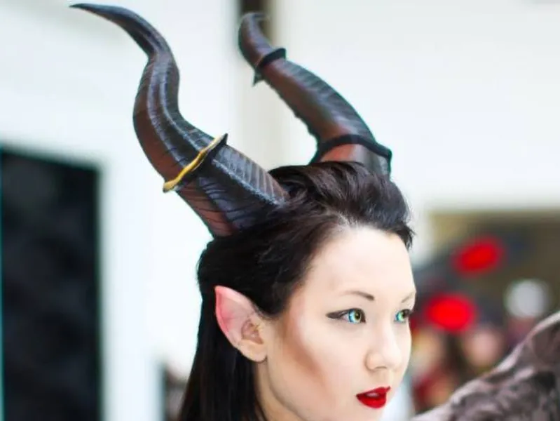 Large Horns 12" curve Maleficent Inspired Horns 3D Printed (Ultra Light Weight Plastic) Suitable for adults comic-con