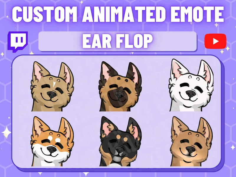 Custom Animated Dog Ear Flop Emote - Zack Ear Flop