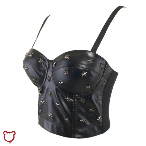 Matrix Faux Leather Bustier Top - M