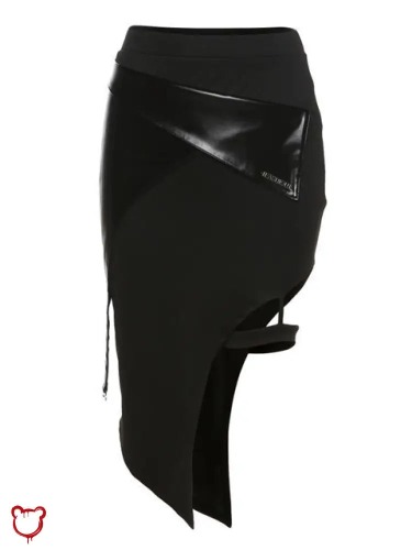 Gothic Faux Leather Skirt - black / M