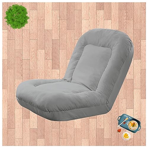 Lazy Sofa Couch Bed, Foldable High Back Floor Gaming Chair, Softly Cushioned, Easily Folding for Teens Adults Accent Bean Bag Couch for Bedroom Salon Office Living Room People, Families (Color : Gray - 75cm/30in - Gray