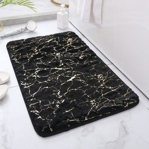 Crackle Bathroom Mat - Black / 19.6" x 31.5" (50x80cm)