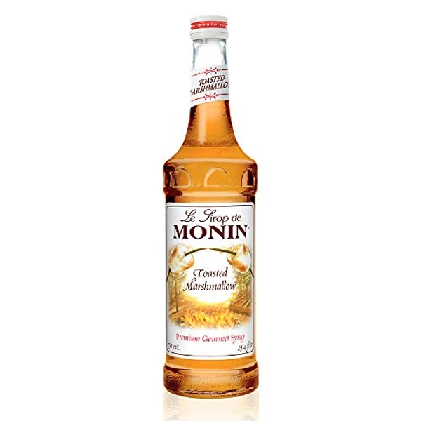 Monin - Toasted Marshmallow Syrup, Flavor of Campfire Treats, Natural Flavors, Great for Mochas, Shakes, Cocoas and Cocktails, Non-GMO, Gluten-Free (750 ml)