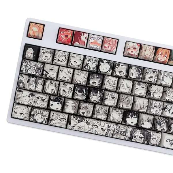 Keycaps, 108 Tasten PBT Keycaps XDA-Profil Farbstoffsublimation Japanische Anime-Tastenkappe für Cherry Gateron Kailh Switch Mechanische Tastatur (nur Tastenkappen - 