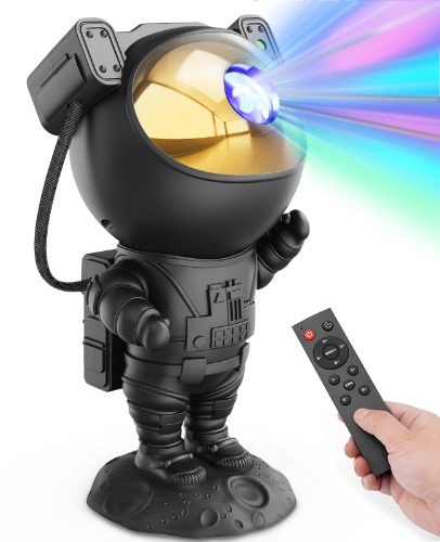 Mooyran Star Projector - Space Galaxy Night Light, Astronaut Starry Nebula Ceiling LED Lamp with Timer, for Kids Adults Bedroom, for Birthdays, Christmas, Valentine's Day - Black