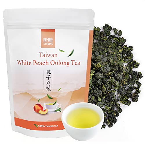 Xin Qing White Peach Oolong Tea Peach Loose Leaf Oolong Tea Peach Loose Leaf Tea Oolong Tea Loose Leaf Oolong Tea Loose Oolong Tea Taiwan High Mountain Oolong Tea 白桃乌龙茶 桃子乌龙茶 乌龙茶 200g - Peach Oolong Tea