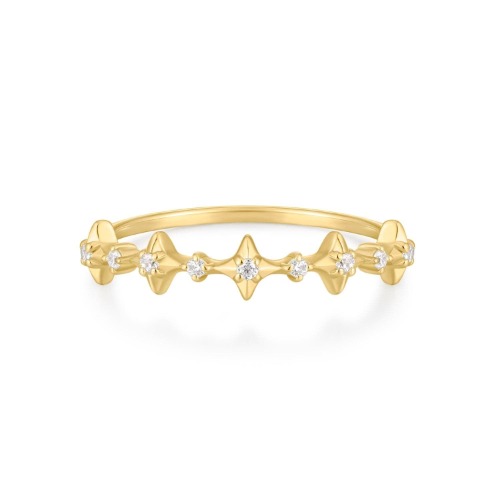 TWINKLE CZ RING - 14K Gold Plated Sterling Silver / 6