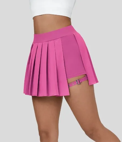 Breezeful™ High Waisted Pleated 2-in-1 Side Pocket Adjustable Buckle Mini Quick Dry Casual Skirt