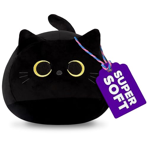 Black Cat Plush Toy - Black Cat Plush for Birthday Squishmallow Cat Squishmallow Pillow for Kids - Cat Body Pillow for Girlfriend Black Cat Decor Room Cute Cat Plush Pillow - Black Cat Squishmallow 