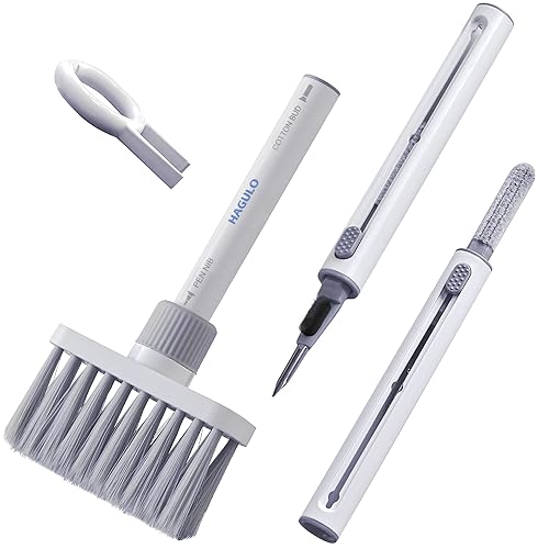 HAGULO - Soft Brush Keyboard Cleaner 5-in-1 Multi-Function Keyboard Cleaning Tools Computer Cleaning Tools Kit Corner Gap Duster Keycap Puller for Keyboard Earphones Airpods Bluetooth