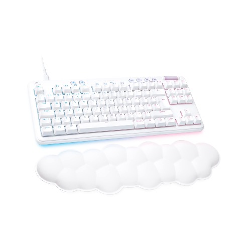 Logitech G G713 Wired Mechanical Gaming Keyboard with LIGHTSYNC RGB Lighting, Tactile Switches (GX Brown) and Keyboard Palm Rest, PC and Mac Compatible - White Mist