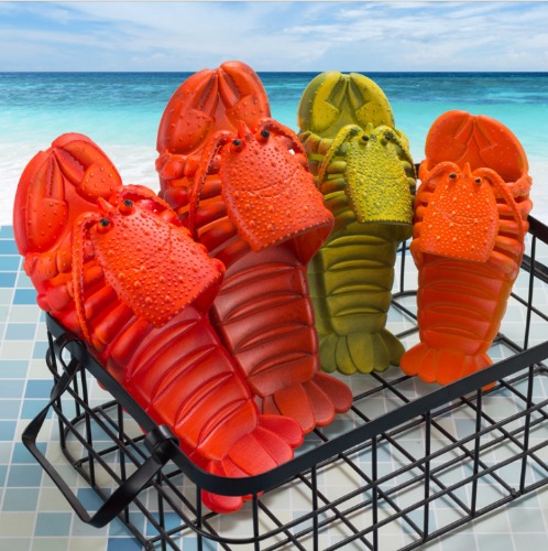 Hilarious Summer Lobster Men's Beach Sandals. - Red