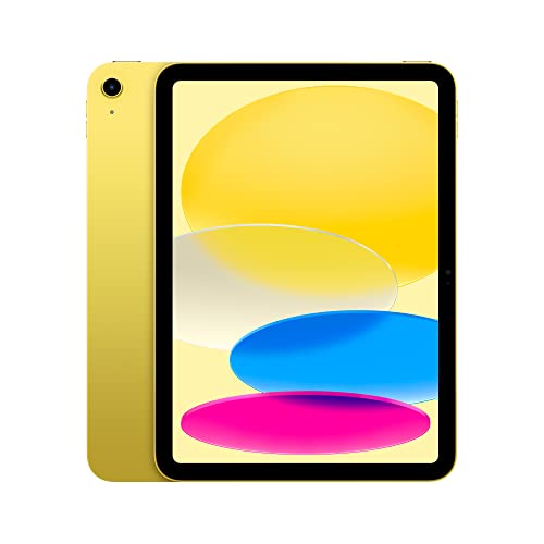 Apple iPad (10th Generation): with A14 Bionic chip, 10.9-inch Liquid Retina Display, 64GB, Wi-Fi 6, 12MP front/12MP Back Camera, Touch ID, All-Day Battery Life – Yellow - WiFi - 64GB - Yellow - without AppleCare+